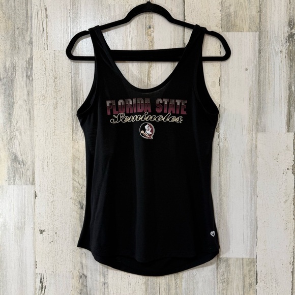 Florida State Seminoles Black Tank Top With Cut Out X Back - Picture 2 of 12